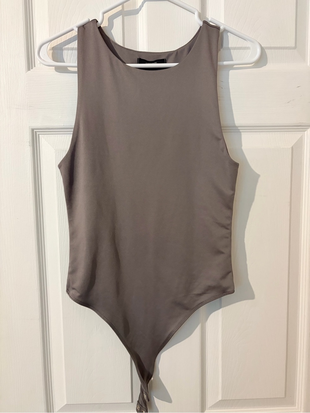 Forever 21 Taupe Sleeveless One-Piece Bodysuit